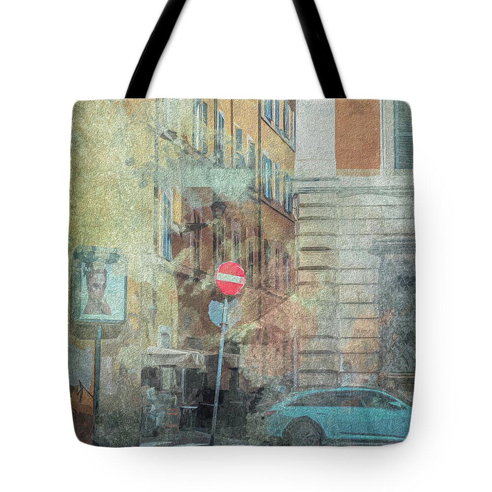 Architecture Tote Bag featuring the photograph Roman Street Scene by Chris Fletcher