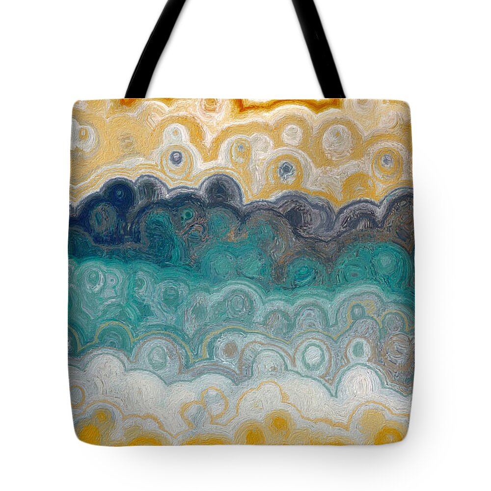 Blue Tote Bag featuring the painting Romans 8 6. Spiritually Minded. by Mark Lawrence
