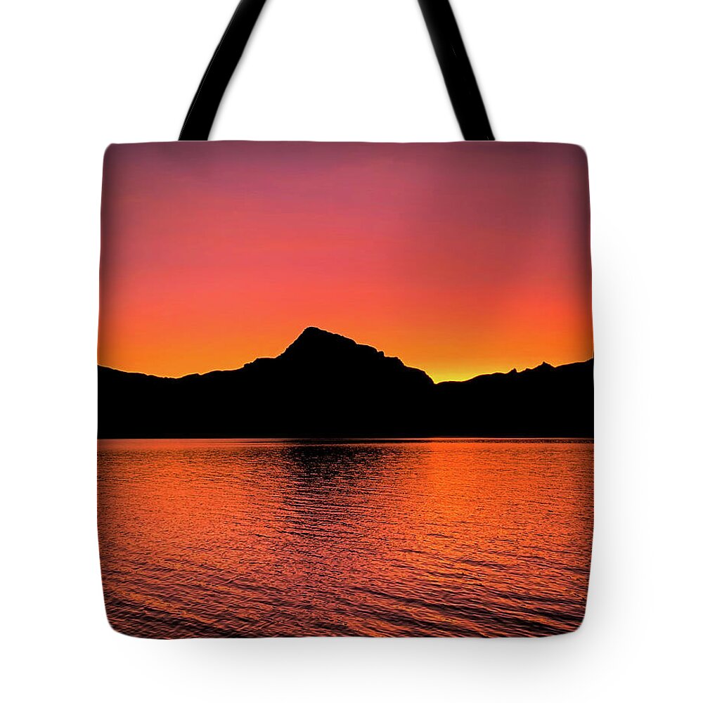 Lake Powell Tote Bag featuring the photograph Romantic Powell Sunset by Bradley Morris