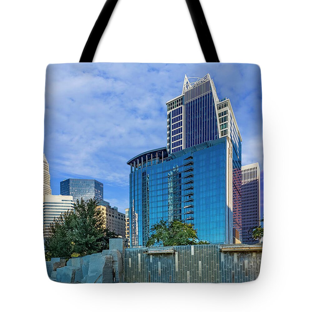 Charlotte Tote Bag featuring the digital art Romare Bearden Park 6 by SnapHappy Photos