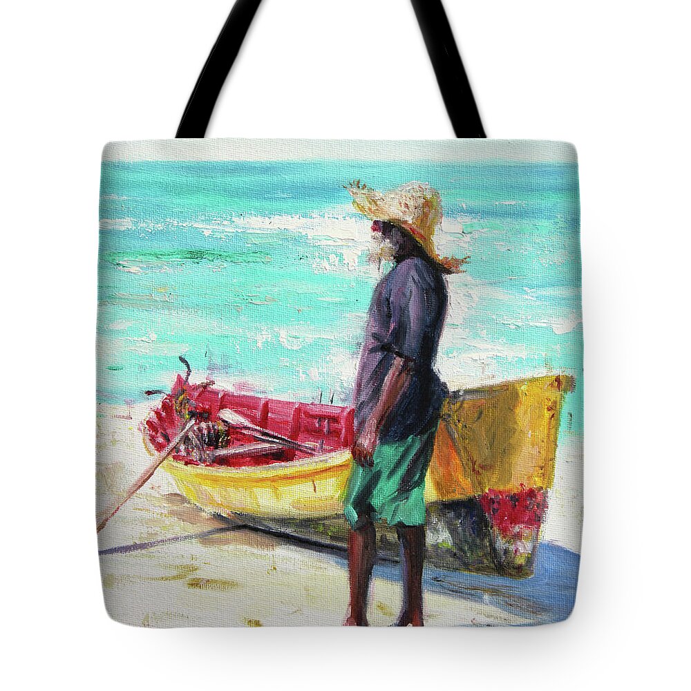 Fisherman Tote Bag featuring the painting Romulus and Powerplay by Jonathan Guy-Gladding JAG