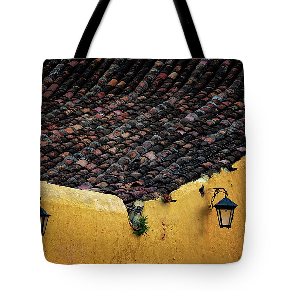 Havana Cuba Tote Bag featuring the photograph Roof And Wall by Tom Singleton