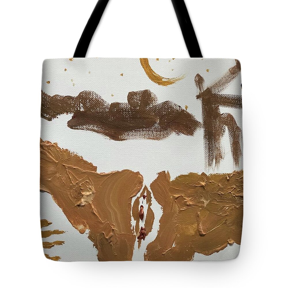 Tamar Tote Bag featuring the painting Rooftop Fallout by Bethany Beeler