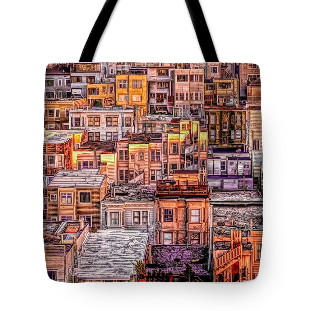 North Beach Tote Bag featuring the photograph Rooftops in North Beach - San Francisco by Susan Hope Finley
