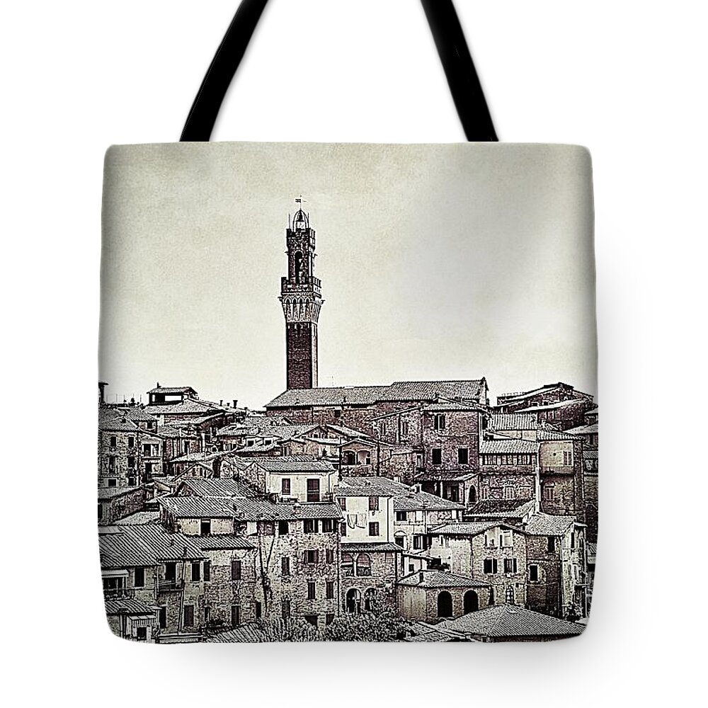 Siena Tote Bag featuring the photograph Rooftops in Siena by Ramona Matei