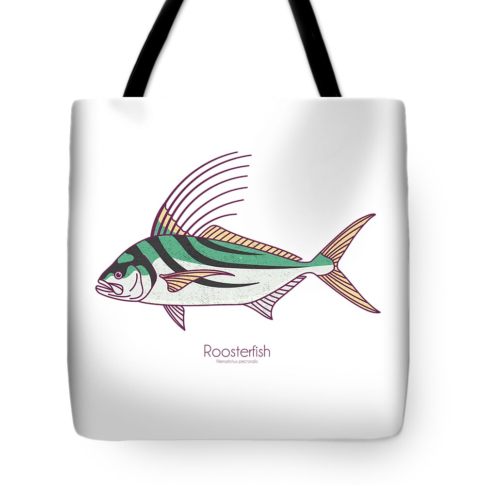Roosterfsh Tote Bag featuring the digital art Roosterfish by Kevin Putman