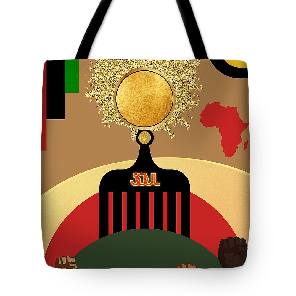 Roots Tote Bag featuring the mixed media Rooted Soul by Canessa Thomas