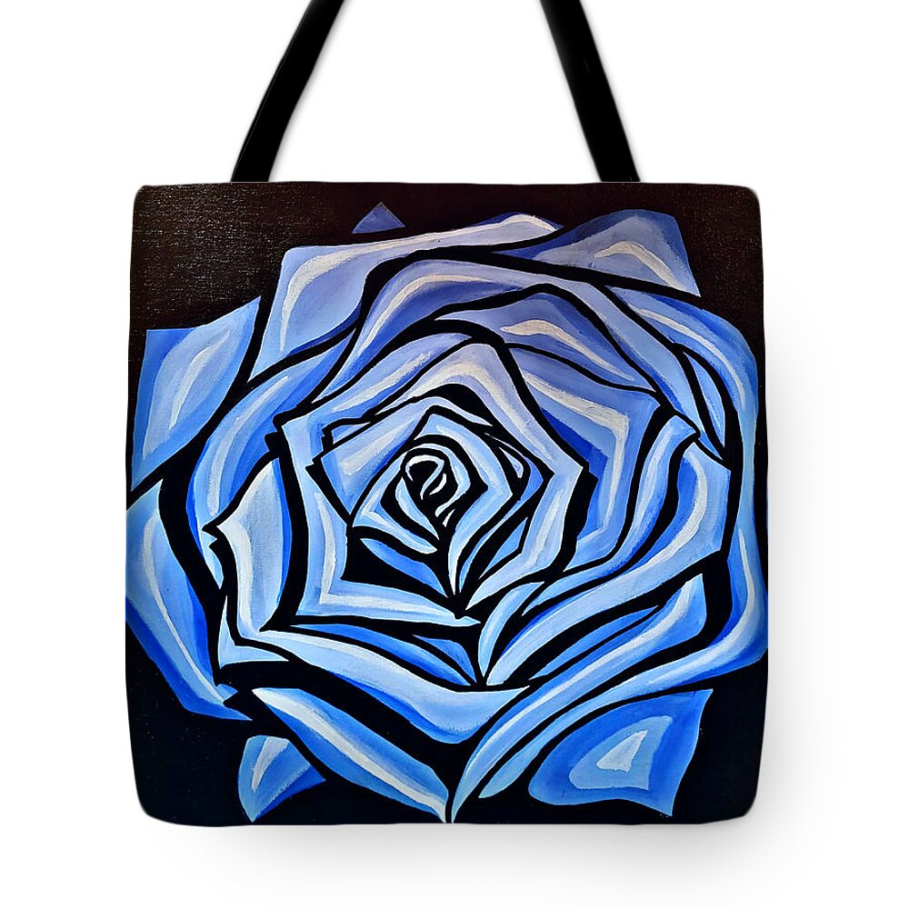  Tote Bag featuring the painting Rosa Blu by Emanuel Alvarez Valencia