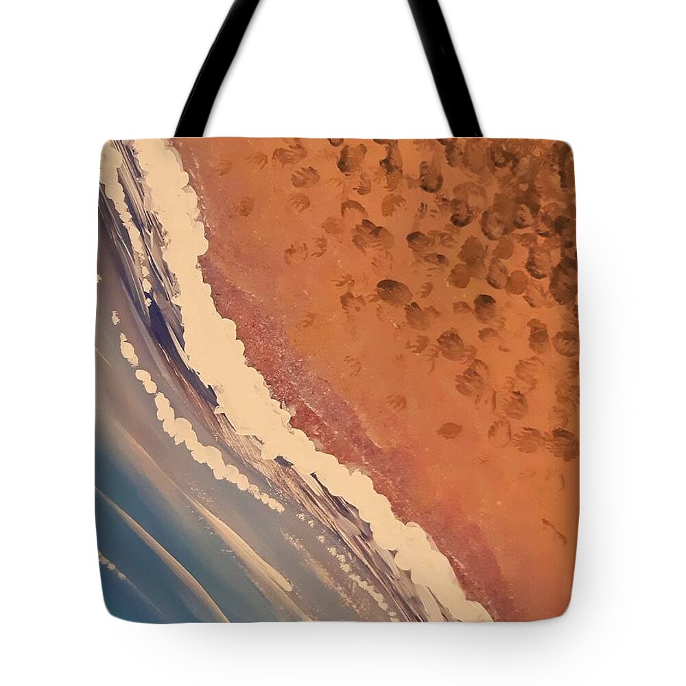 Beach Tote Bag featuring the painting Rose Beach Abstract by April Reilly