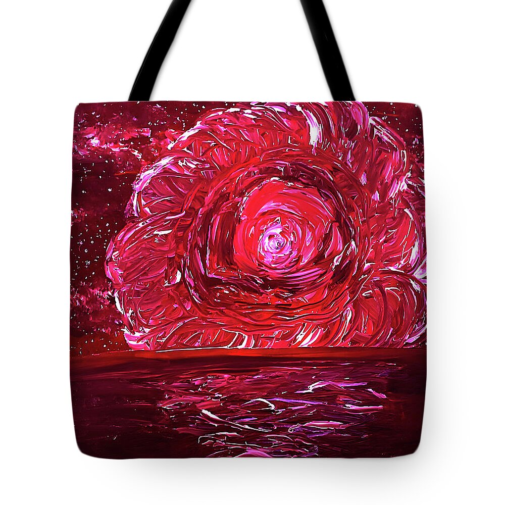  Inspired Tote Bag featuring the painting Rose Moon Rising by Christina Knight
