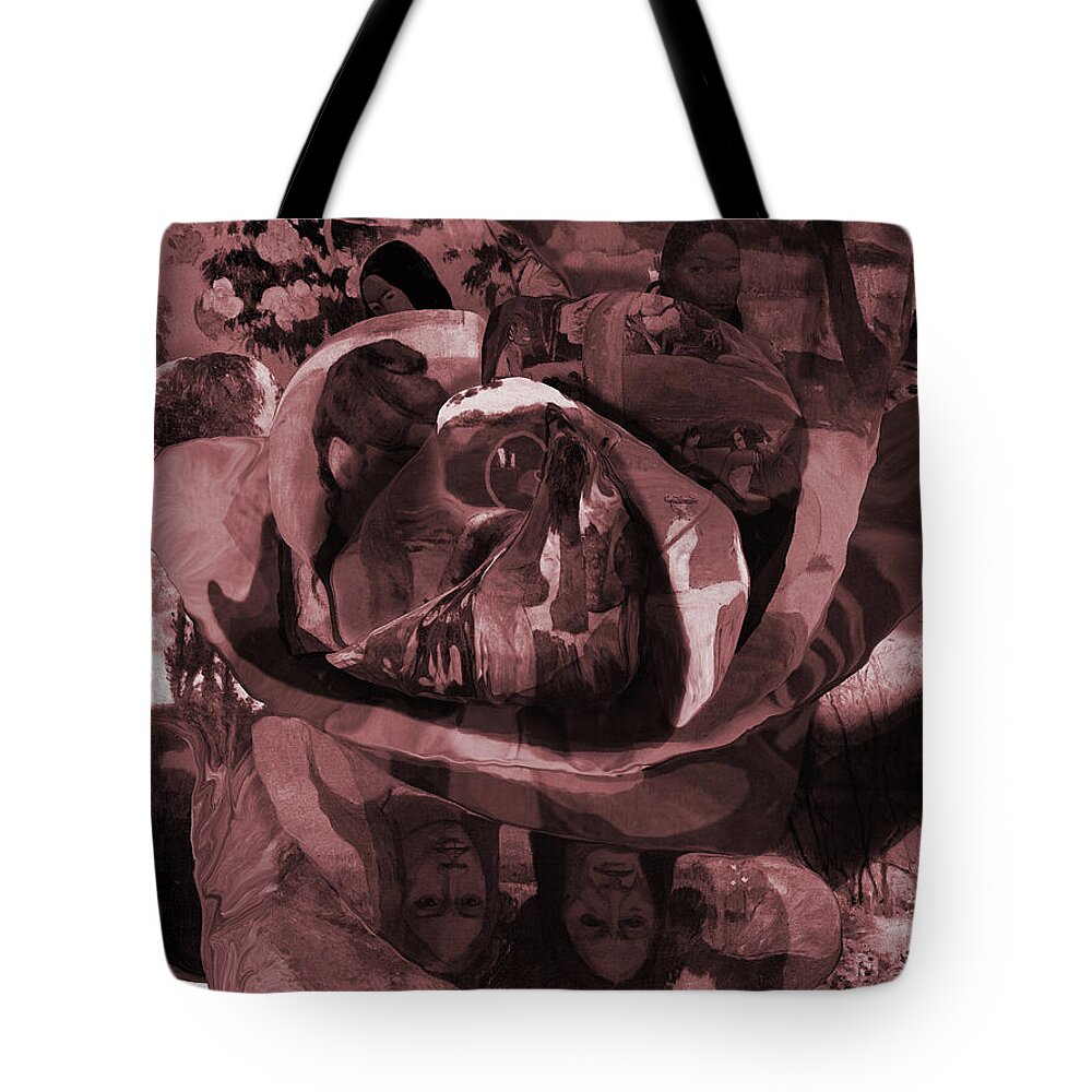 Abstract In The Living Room Tote Bag featuring the painting Rose No 2 by David Bridburg