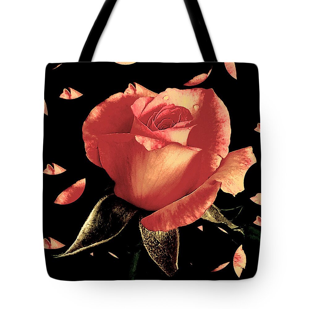 Rose Tote Bag featuring the photograph Rose Petals by Dani McEvoy