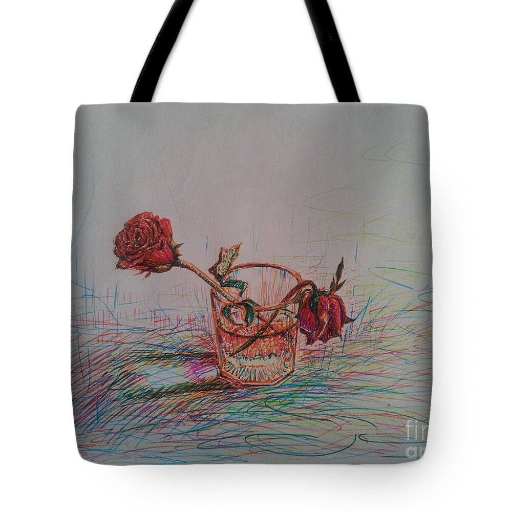 Rose Tote Bag featuring the painting Rose to End by Sukalya Chearanantana