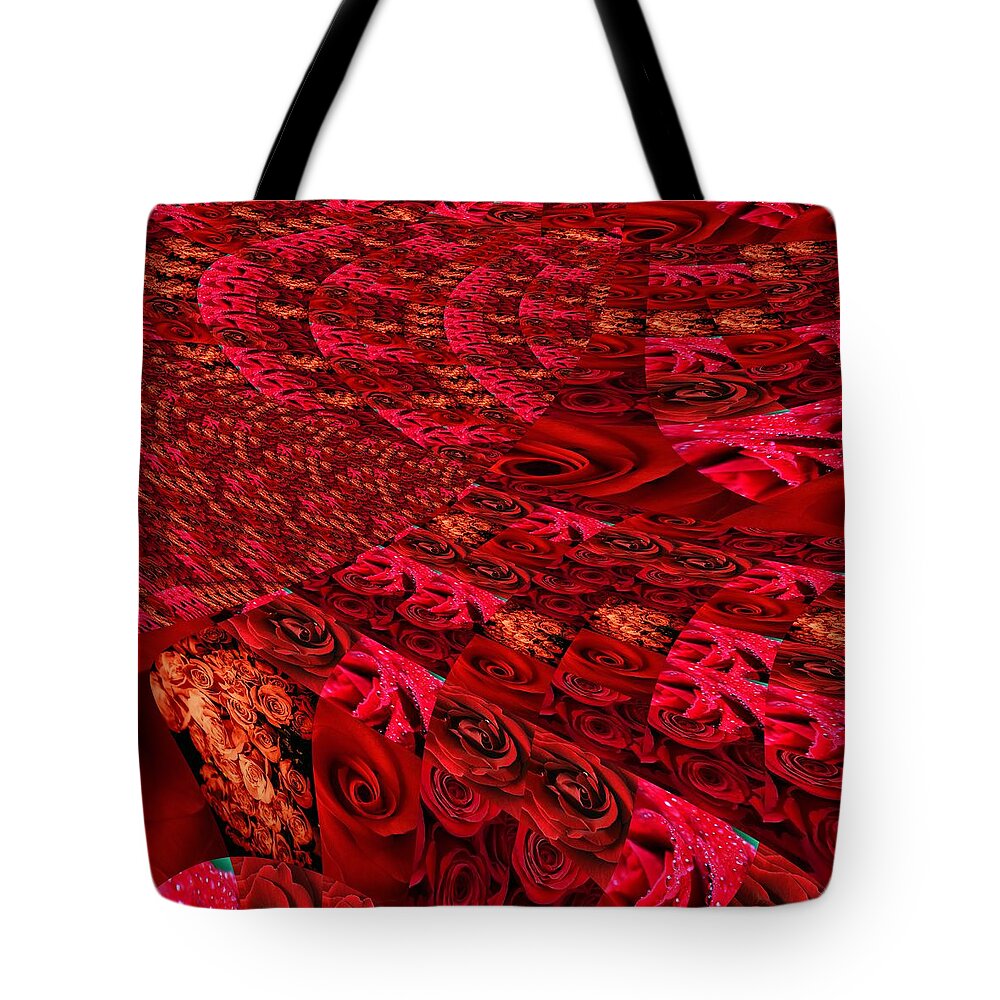  Tote Bag featuring the mixed media Rose Tornado by Stephane Poirier