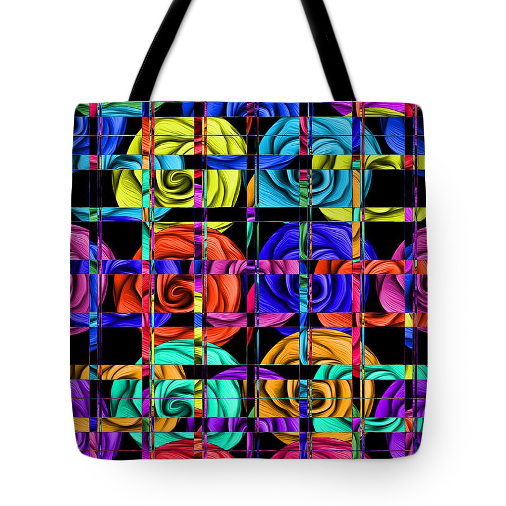 Abstract Tote Bag featuring the digital art Rose Trellis Abstract by Ronald Mills