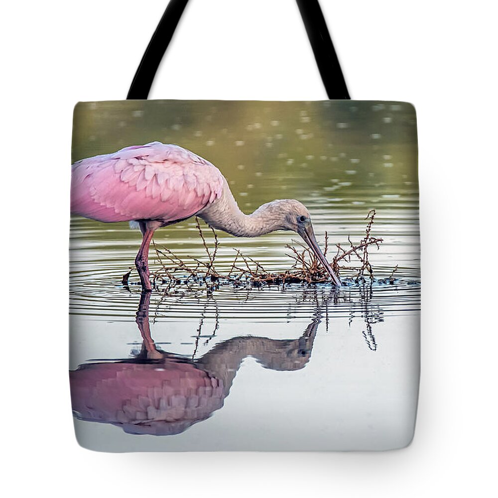 Roseate Spoonbill Tote Bag featuring the photograph Roseate Spoonbill 2051-092920-2 by Tam Ryan
