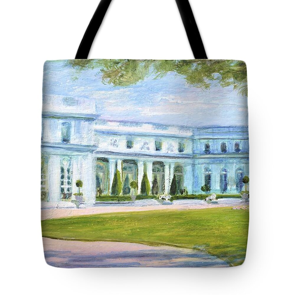 Rosecliff Tote Bag featuring the painting Roseciff Newport RI by Patty Kay Hall
