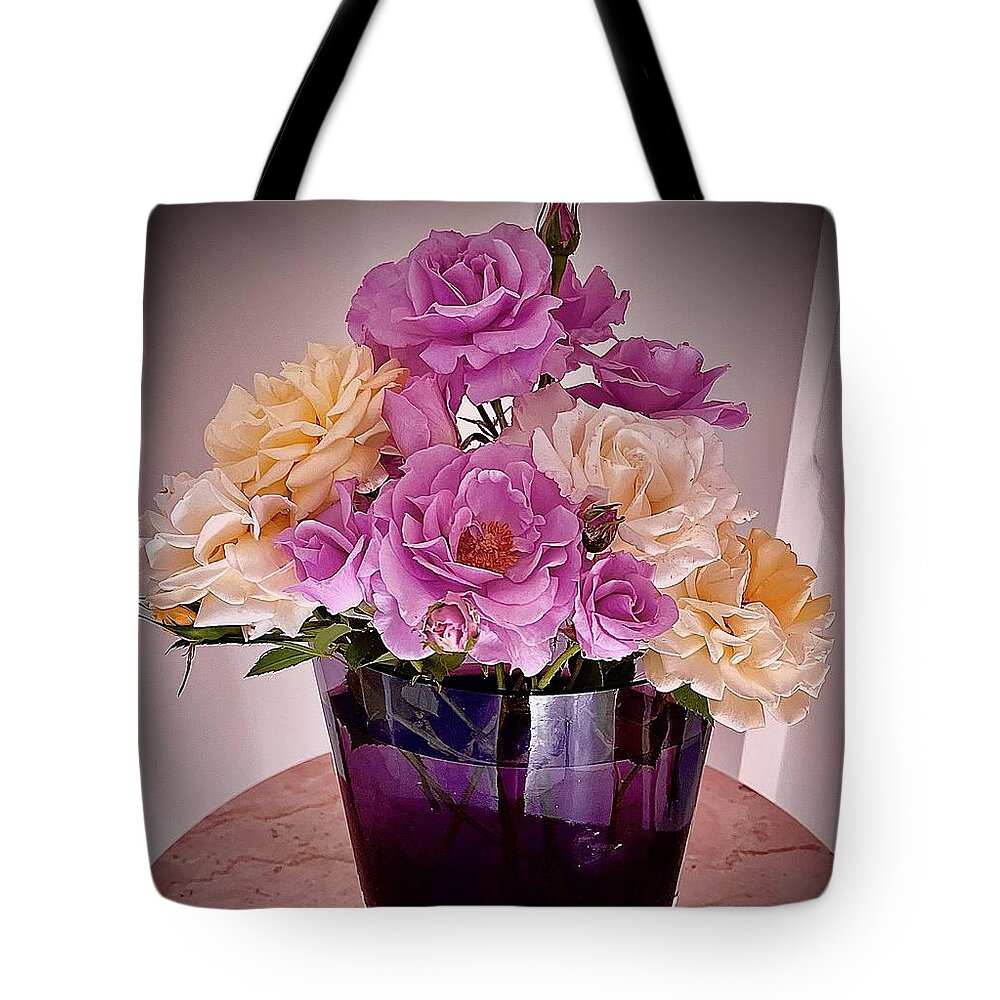 Roses Tote Bag featuring the photograph Roses 1 by Lisa White