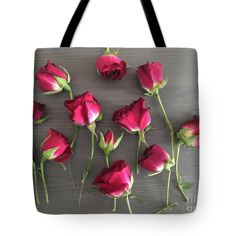 Roses Tote Bag featuring the photograph Roses on Wood by Francis Smith Brown