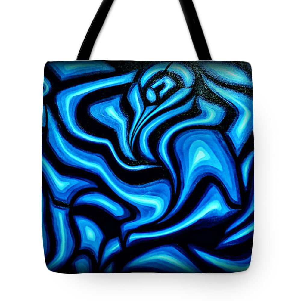 Tote Bag featuring the painting Rossa Blue II by Emanuel Alvarez Valencia