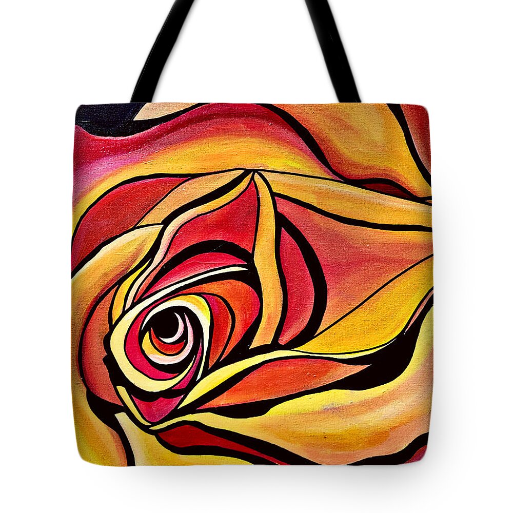  Tote Bag featuring the painting Rossa Pesca by Emanuel Alvarez Valencia