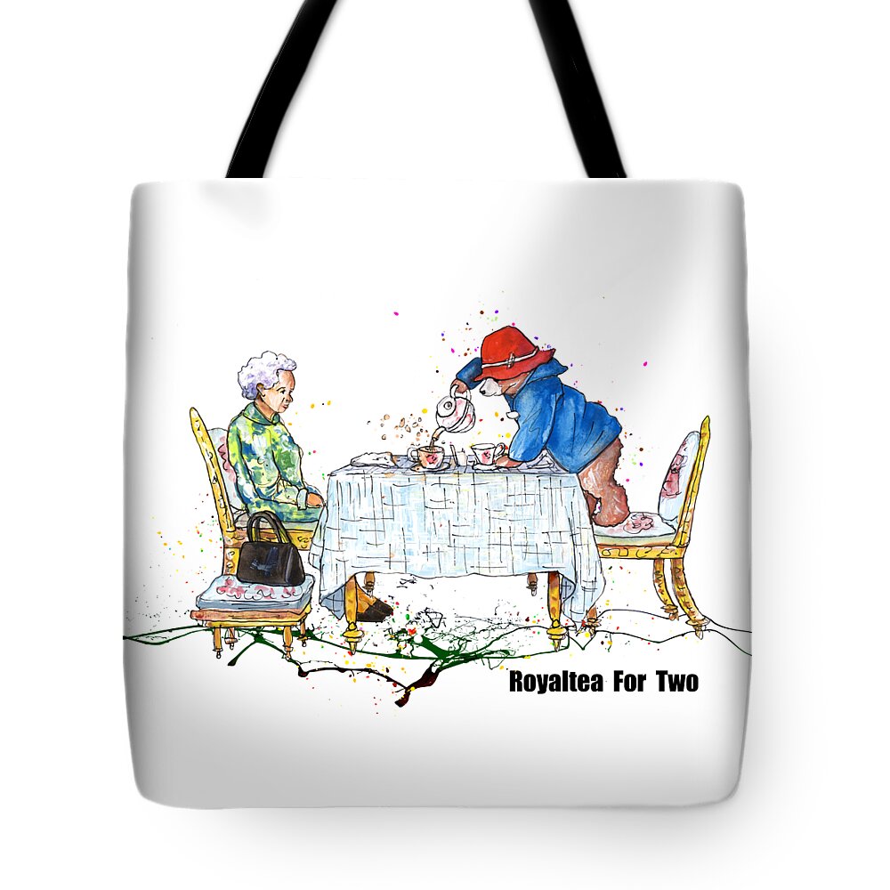 Paddington Tote Bag featuring the painting Royaltea For Two by Miki De Goodaboom