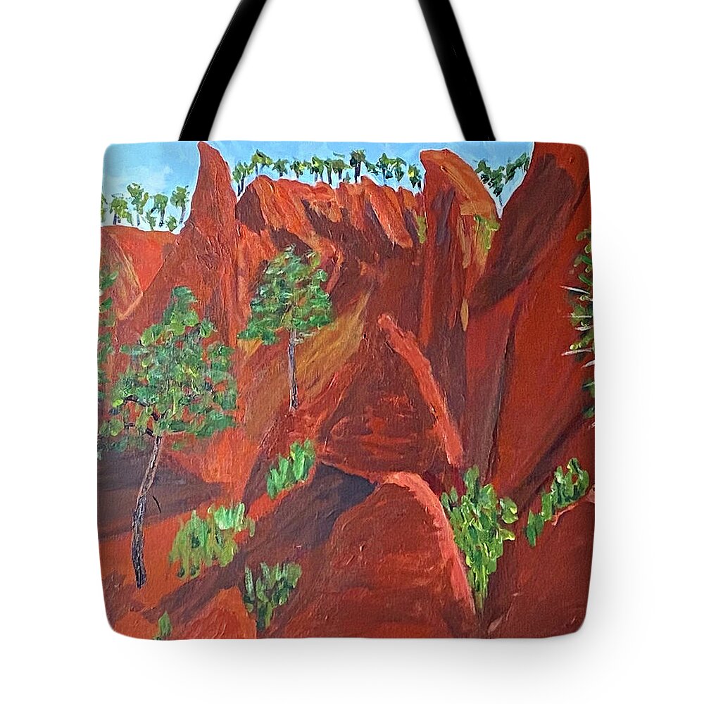  Tote Bag featuring the painting Roussillon Hills by John Macarthur