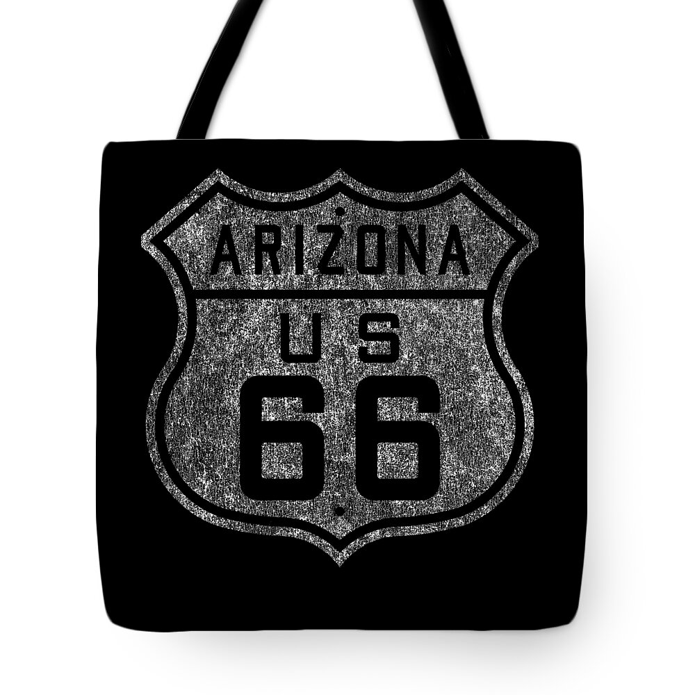 Funny Tote Bag featuring the digital art Route 66 Retro by Flippin Sweet Gear