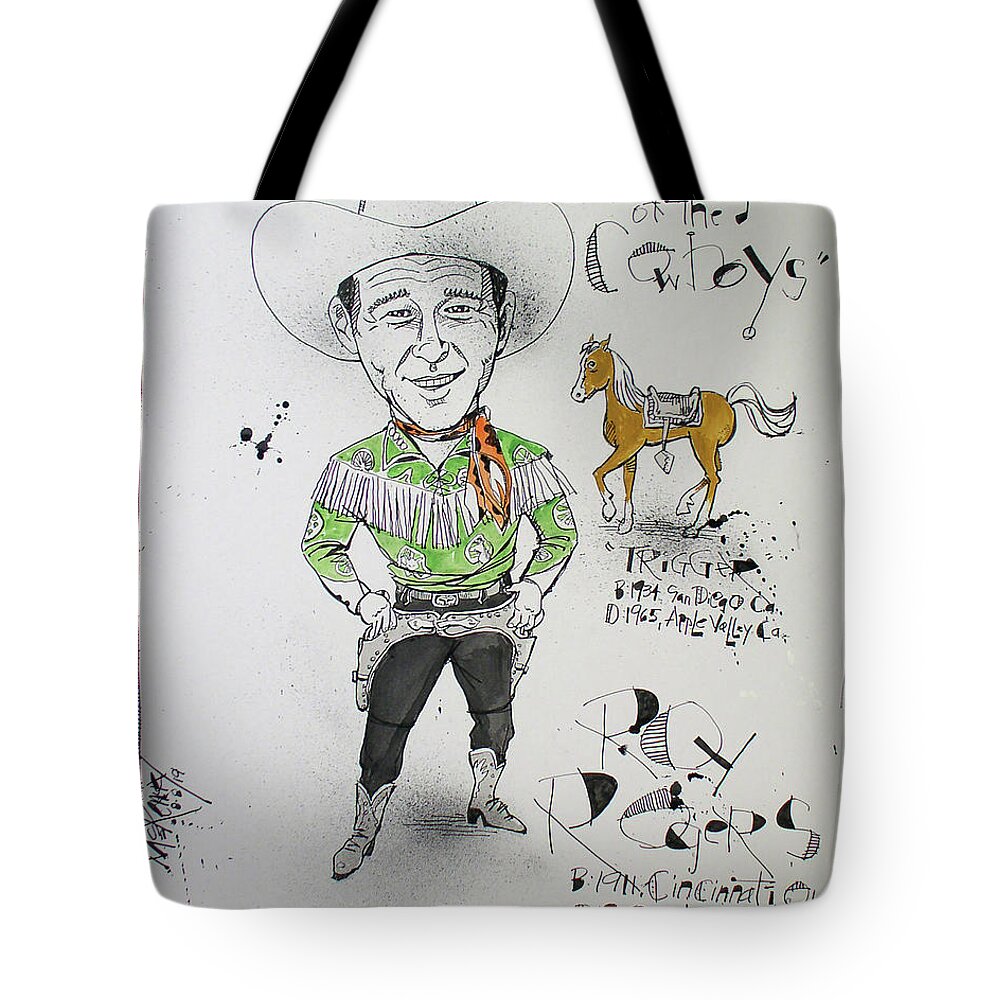  Tote Bag featuring the drawing Roy Rogers by Phil Mckenney