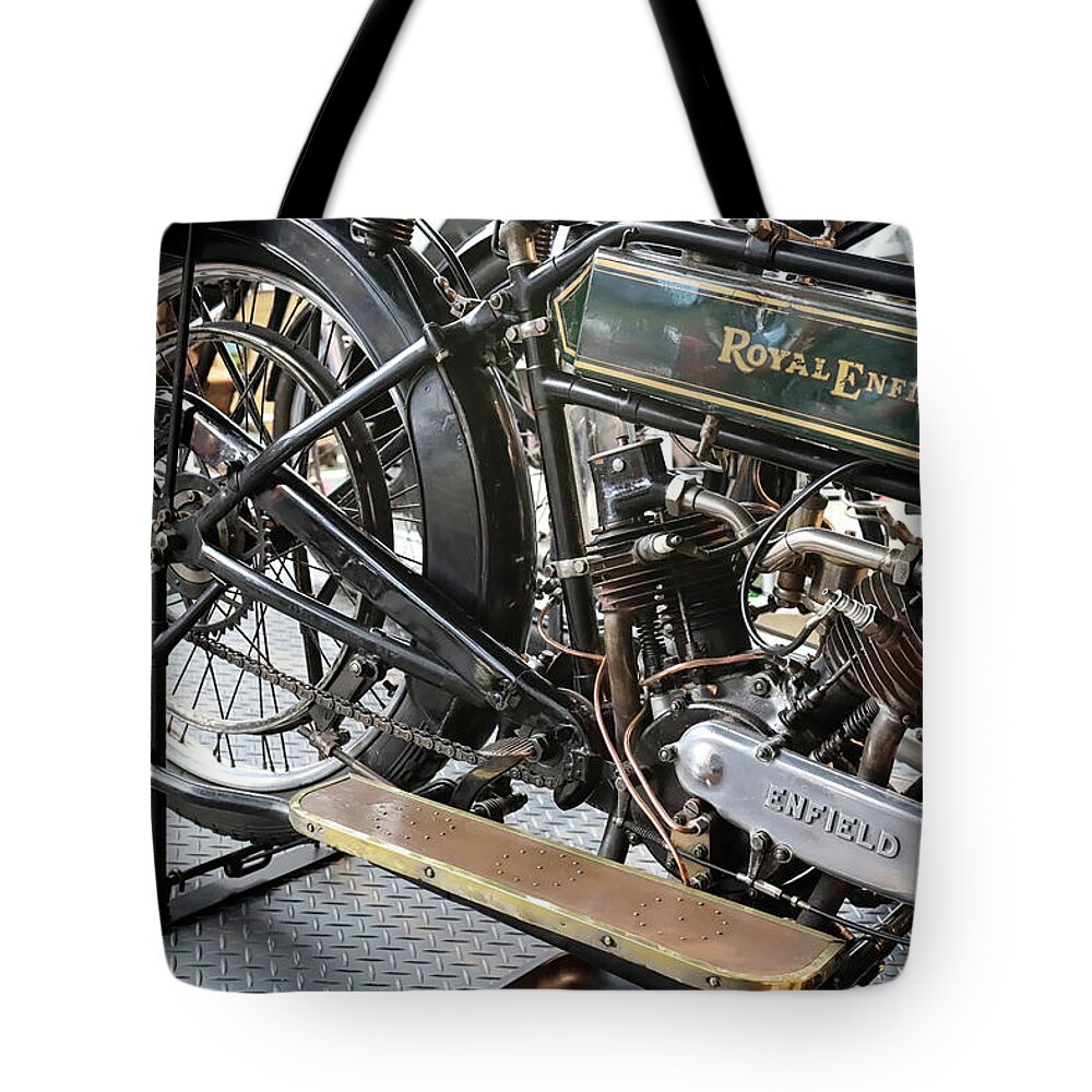 Transportation Tote Bag featuring the photograph Royal Enfield 3hp, 1914 by Shirley Mitchell