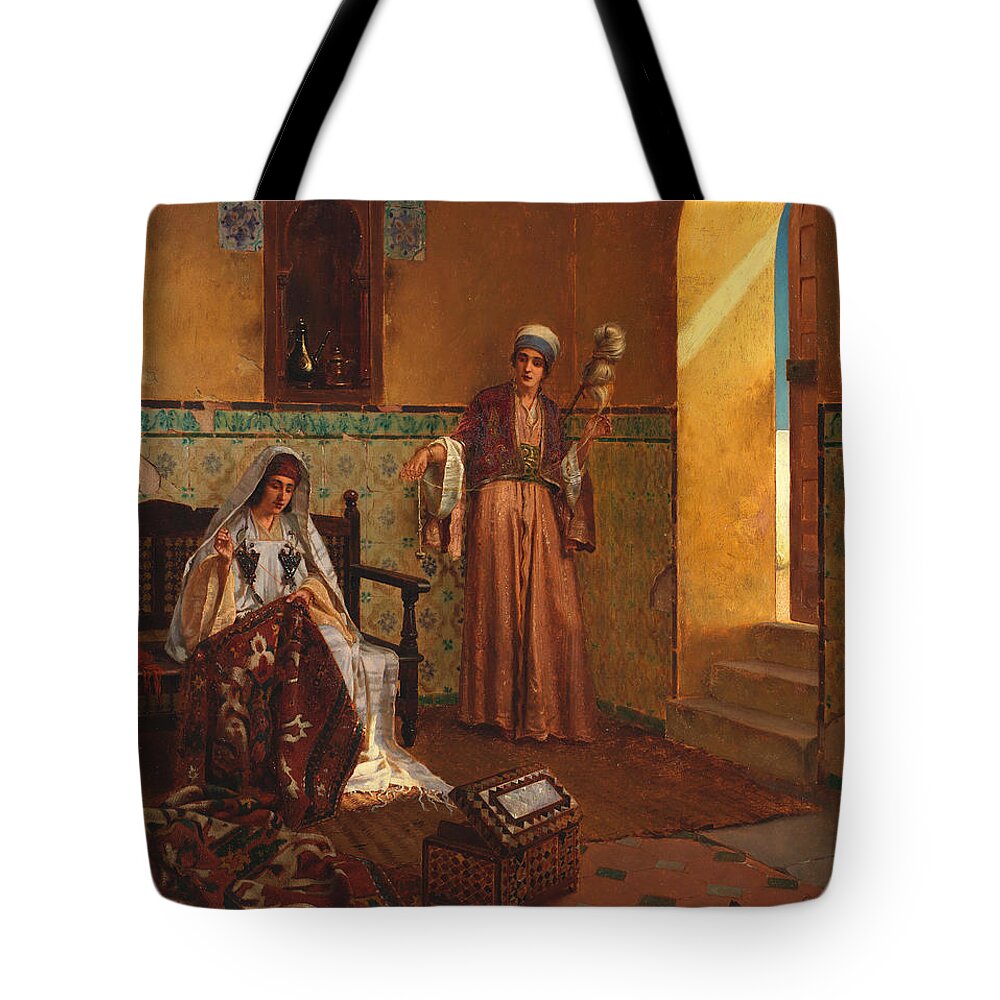Rudolf Ernst (austrian Tote Bag featuring the painting RUDOLF ERNST The carpet makers by Artistic Rifki