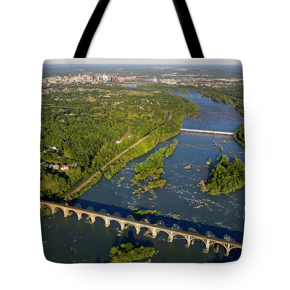 Richmond Tote Bag featuring the photograph Rva 022 by Richmond Aerials