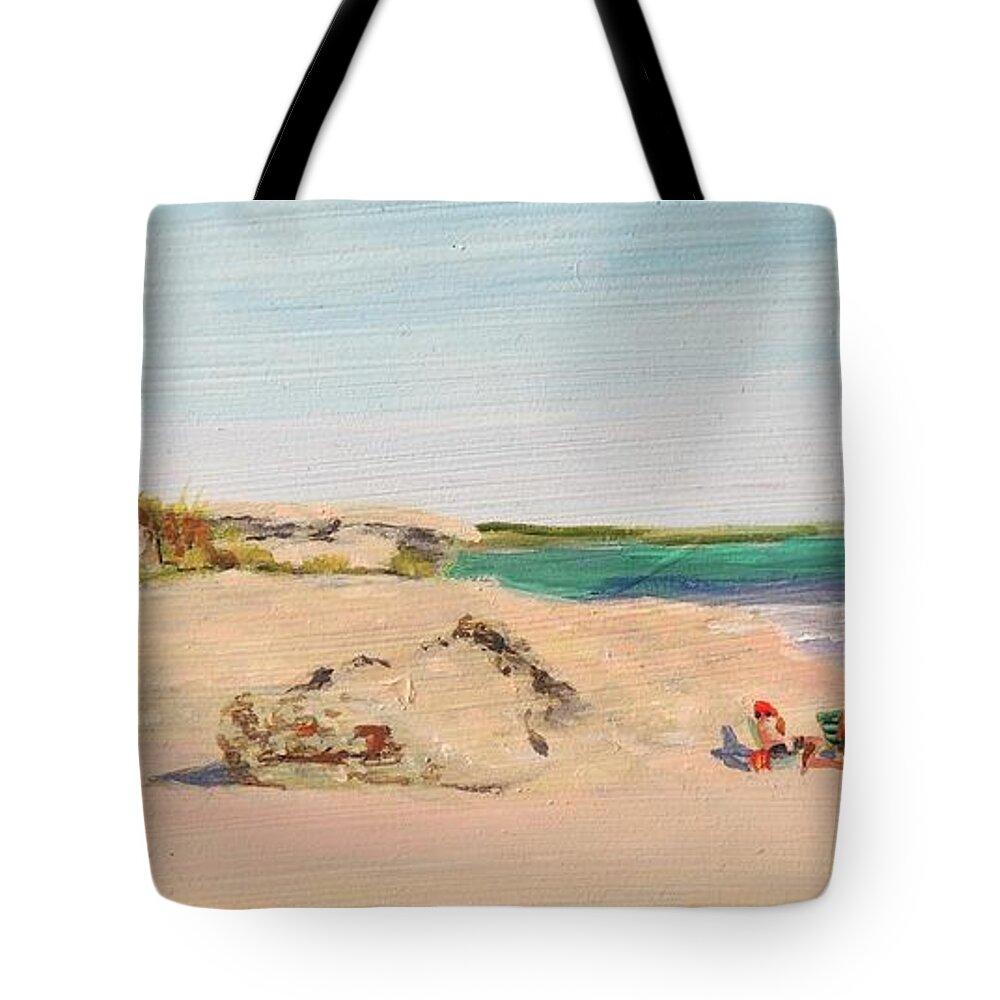 Newport Ri Art Tote Bag featuring the painting Sachuest Beach Second Beach Newport RI by Patty Kay Hall