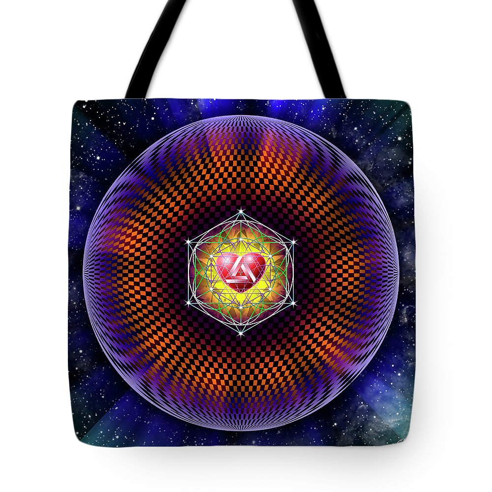 Endre Tote Bag featuring the digital art Sacred Geometry 810 by Endre Balogh