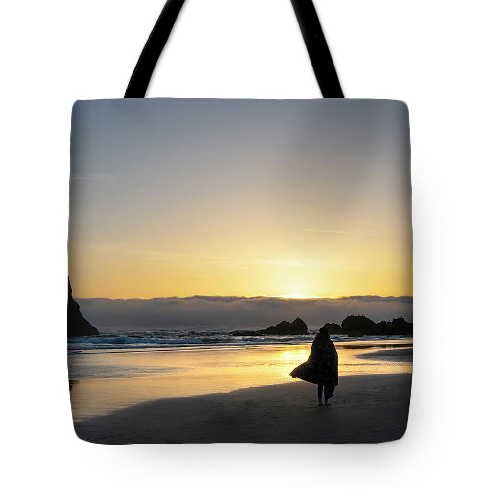 Cannon Beach Tote Bag featuring the photograph Sacred Light by Steven Clark