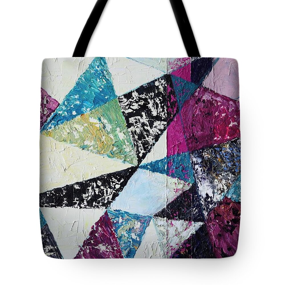 Geometric Tote Bag featuring the painting Sacred Trigonometry by Jackie Ryan