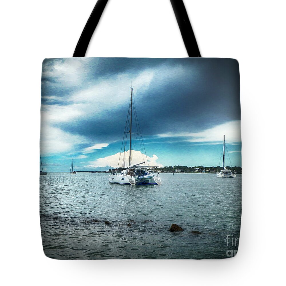 Sailboats Tote Bag featuring the photograph Safe Harbor by Judy Hall-Folde