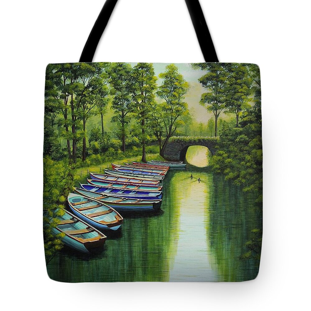 Kim Mcclinton Tote Bag featuring the painting Safe Harbour by Kim McClinton