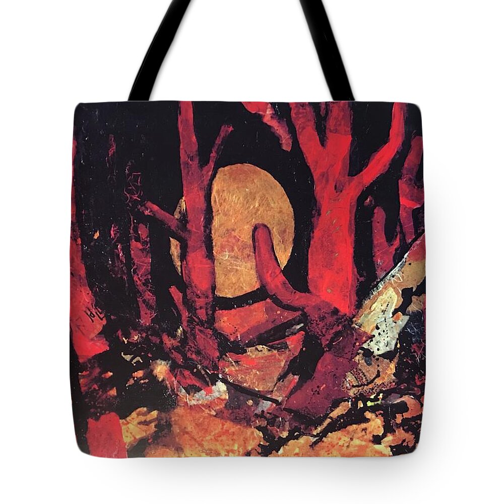 Southwest Landscape Tote Bag featuring the painting Saguaro Sunset by Elaine Elliott