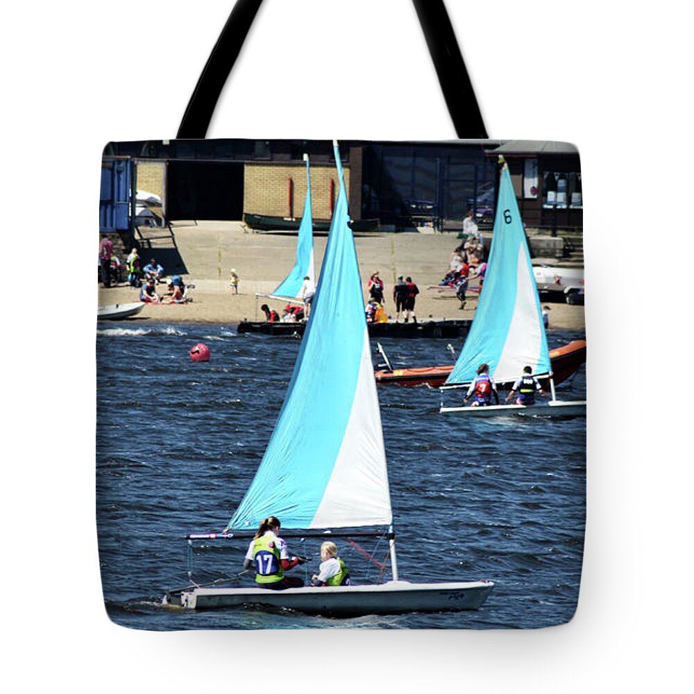 Lake Tote Bag featuring the photograph Sail boats, Hollingworth Lake UK by Pics By Tony