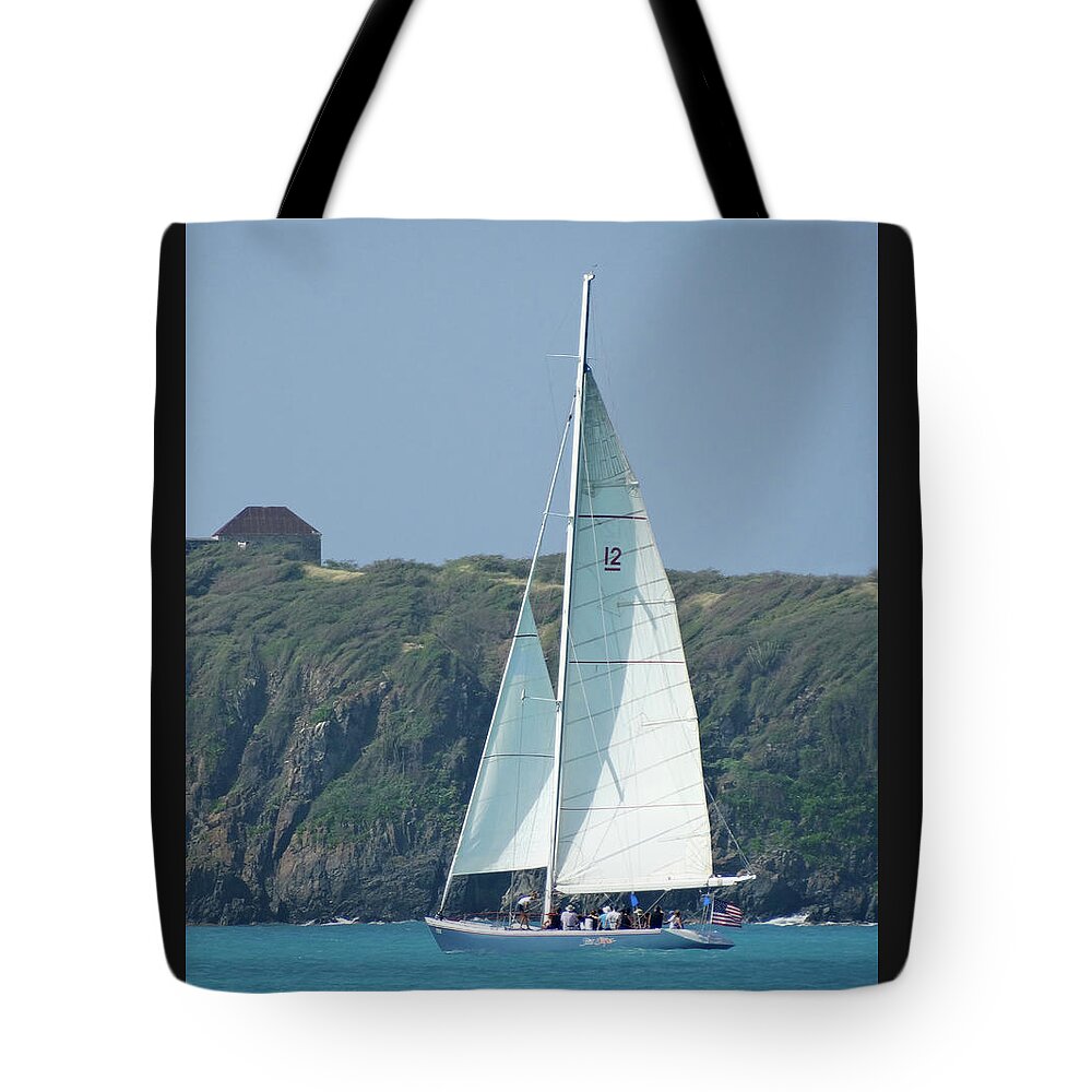 Ocean Scene Tote Bag featuring the photograph Sailing in St Martin by Mike McGlothlen