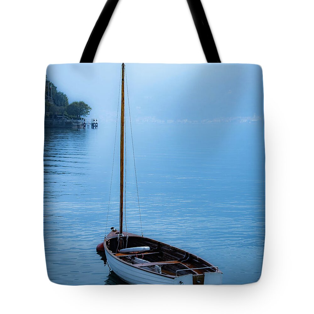 Bellagio Tote Bag featuring the photograph Sailing Into the Mist by David Downs