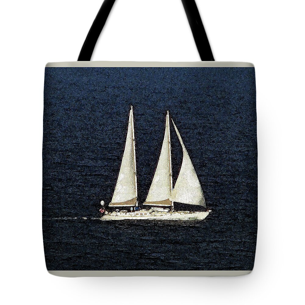 Sail Tote Bag featuring the photograph Sailing the Ocean by Corinne Carroll