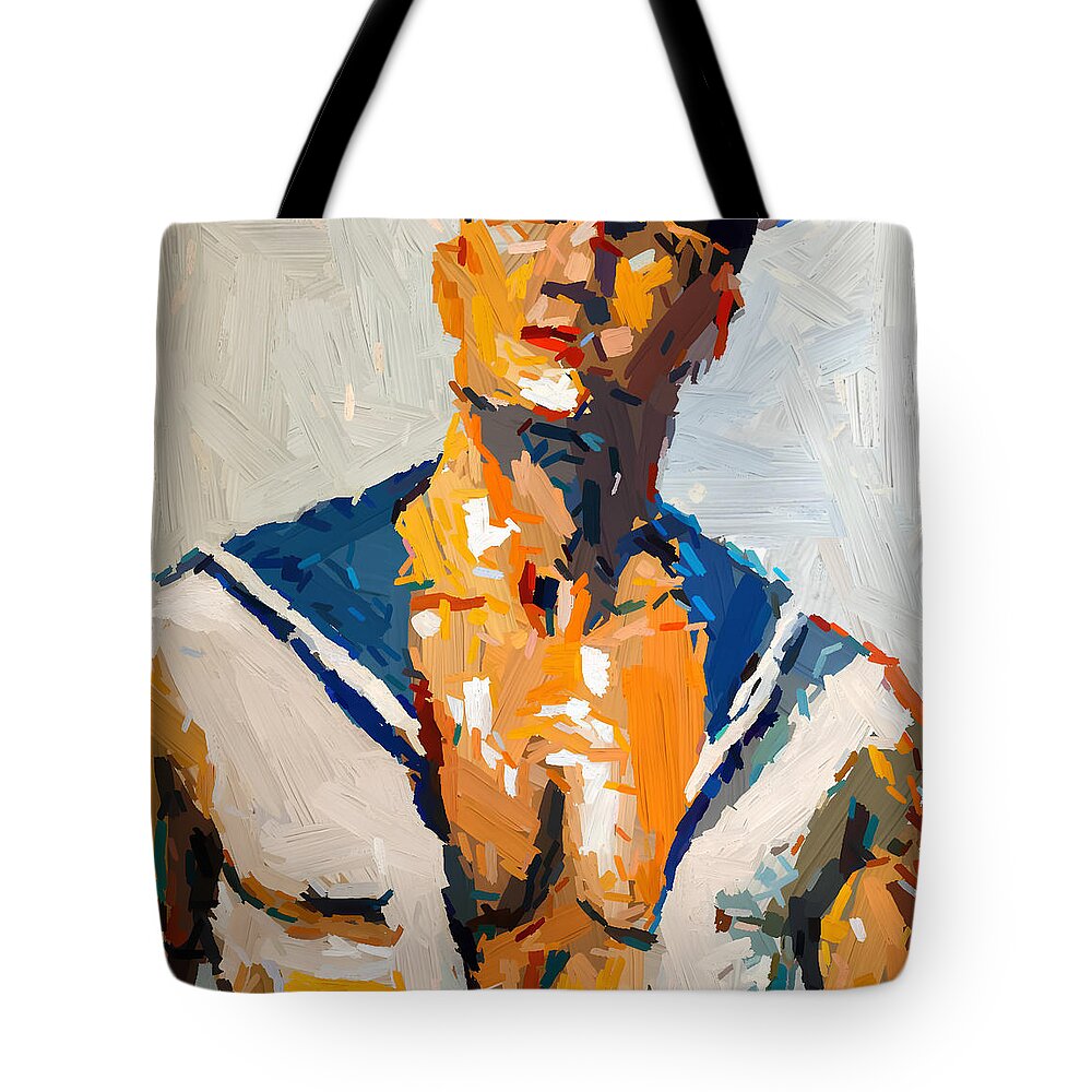 Homoerotic Art Tote Bag featuring the painting Sailor by Homoerotic Art