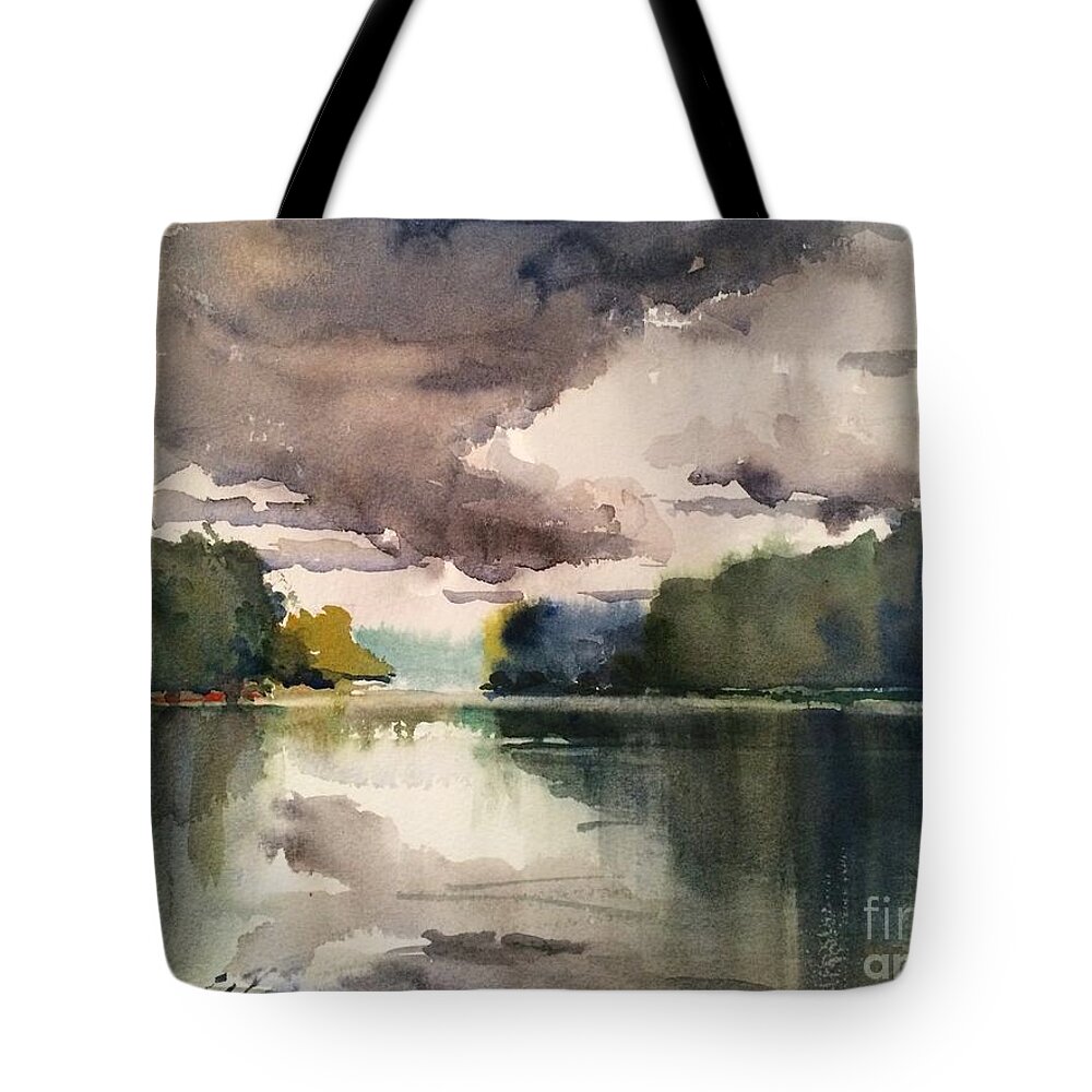 Storm Tote Bag featuring the painting Sailor Take Warning by Elizabeth Carr