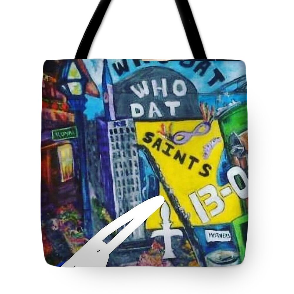 Saints Tote Bag featuring the painting Saints Nation by Julie TuckerDemps