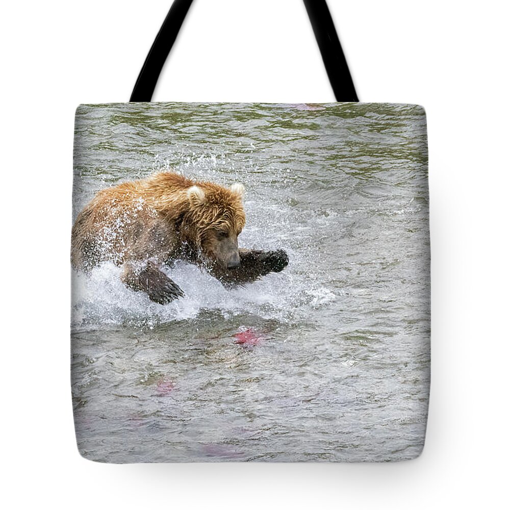 Alaska Tote Bag featuring the photograph Salmon in Sight by Cheryl Strahl