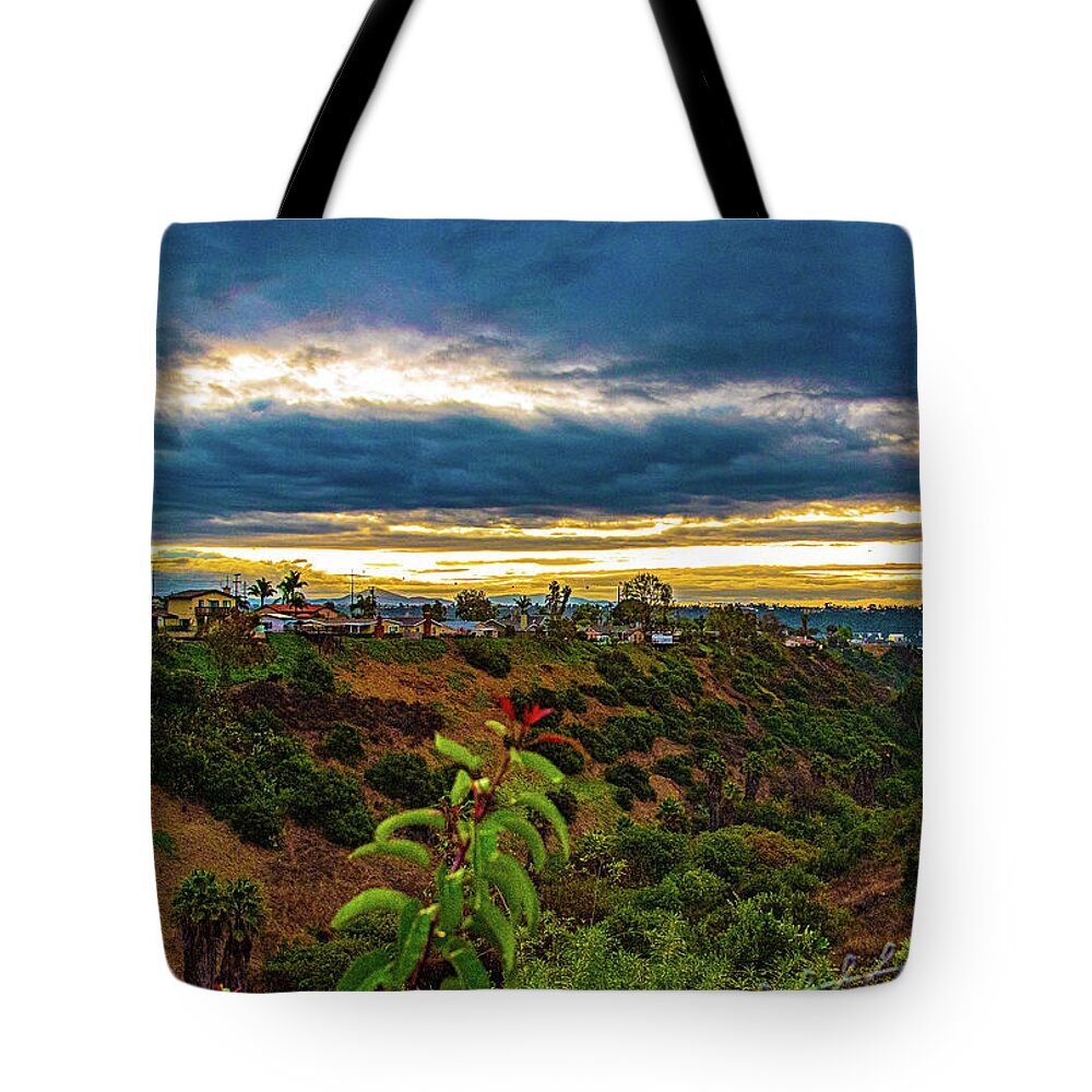 Sunrise Tote Bag featuring the photograph San Diego Sunrise A1 by Phyllis Spoor
