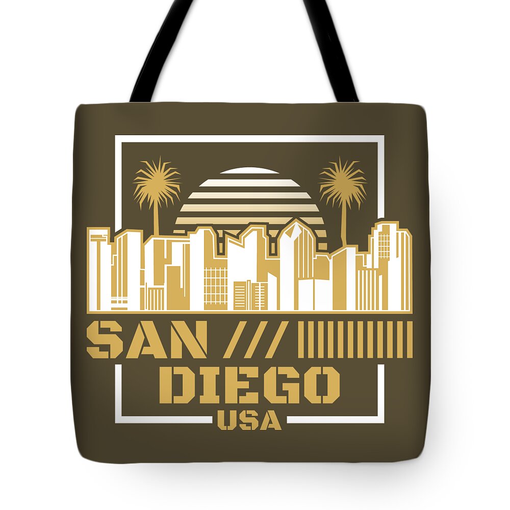 Usa Tote Bag featuring the digital art San Diego USA by Sambel Pedes