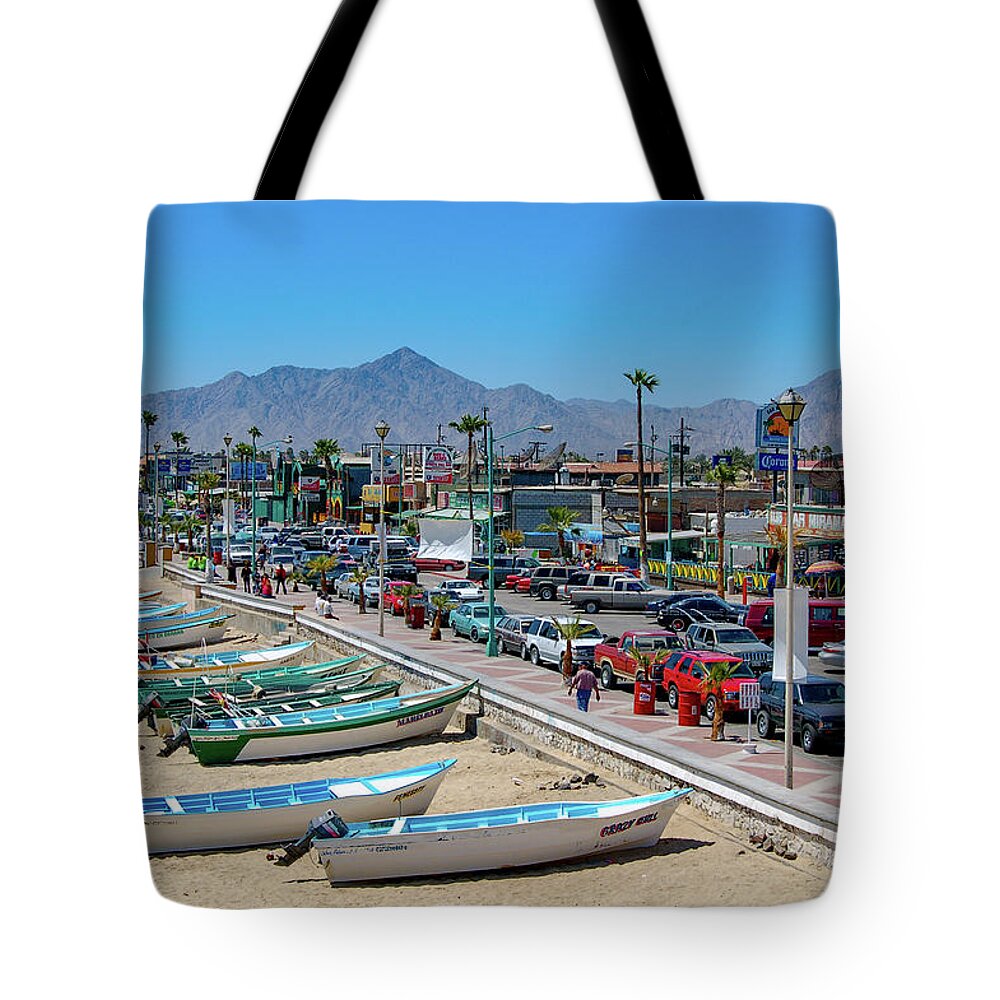 San Felipe Malecon Tote Bag featuring the photograph San Felipe Malecon by William Scott Koenig